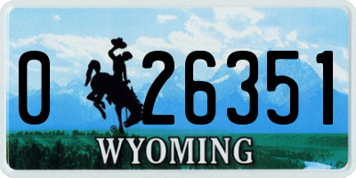 WY license plate 026351