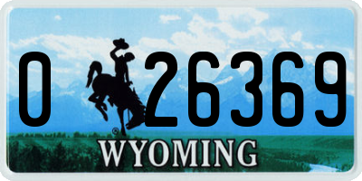 WY license plate 026369