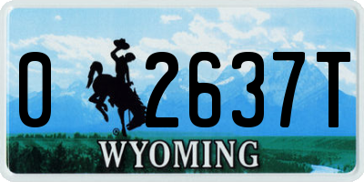 WY license plate 02637T