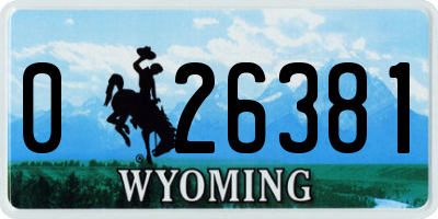 WY license plate 026381