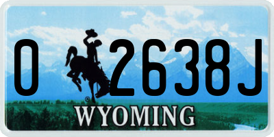 WY license plate 02638J