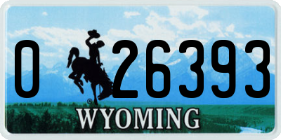 WY license plate 026393