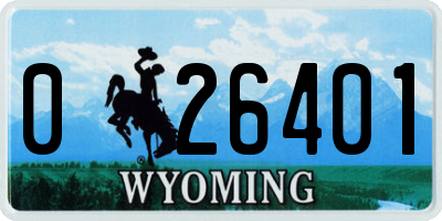 WY license plate 026401