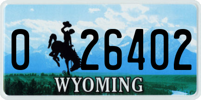 WY license plate 026402