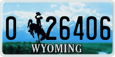 WY license plate 026406