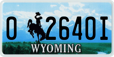 WY license plate 02640I