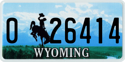 WY license plate 026414