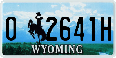 WY license plate 02641H