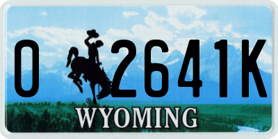 WY license plate 02641K