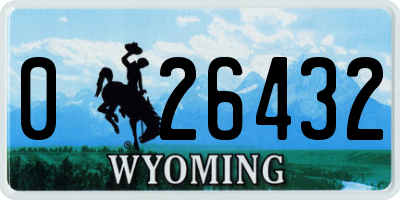 WY license plate 026432