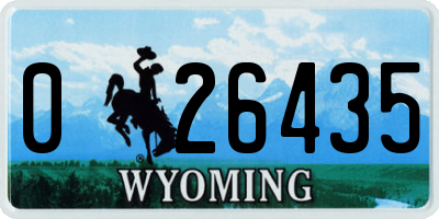 WY license plate 026435
