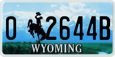 WY license plate 02644B