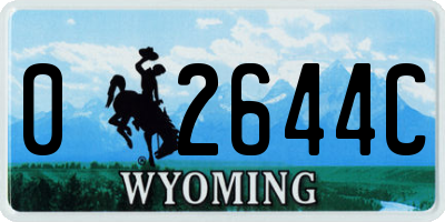WY license plate 02644C