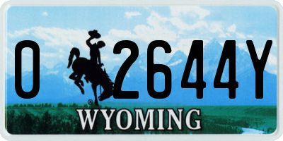 WY license plate 02644Y