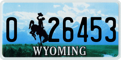 WY license plate 026453
