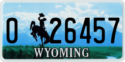 WY license plate 026457