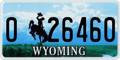 WY license plate 026460