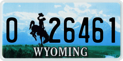 WY license plate 026461