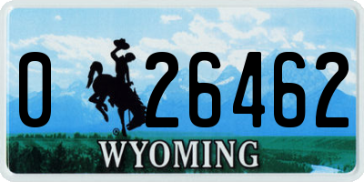 WY license plate 026462
