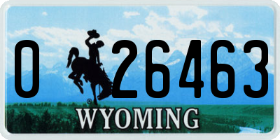 WY license plate 026463