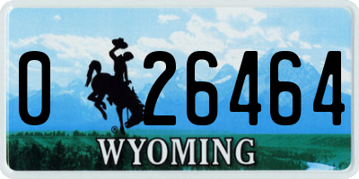 WY license plate 026464