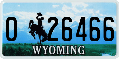 WY license plate 026466