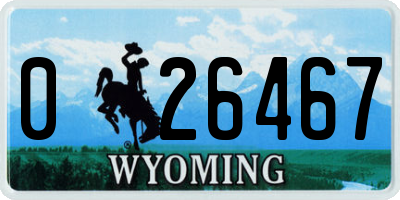 WY license plate 026467