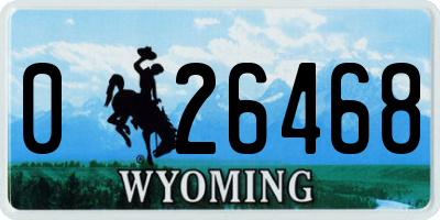 WY license plate 026468