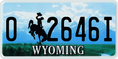 WY license plate 02646I
