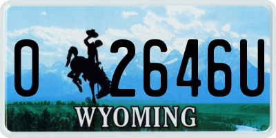 WY license plate 02646U