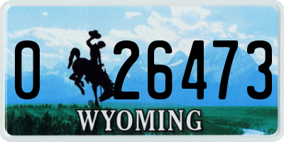 WY license plate 026473