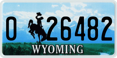 WY license plate 026482