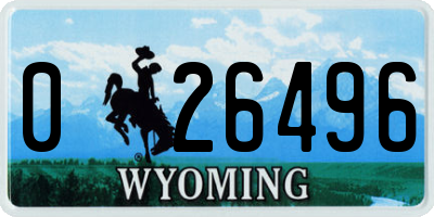 WY license plate 026496