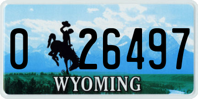 WY license plate 026497