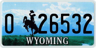 WY license plate 026532