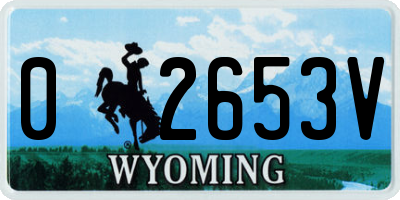 WY license plate 02653V