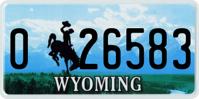 WY license plate 026583