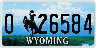 WY license plate 026584