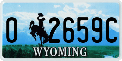 WY license plate 02659C