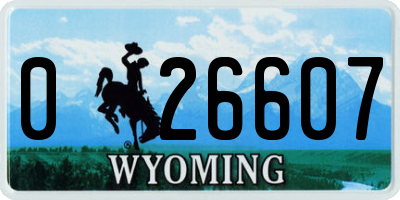 WY license plate 026607
