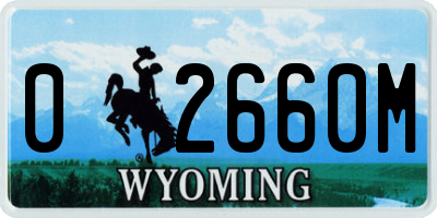 WY license plate 02660M