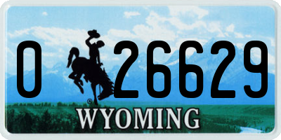 WY license plate 026629