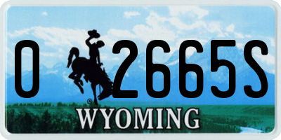 WY license plate 02665S