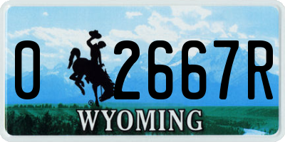WY license plate 02667R