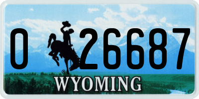 WY license plate 026687