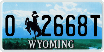 WY license plate 02668T