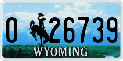 WY license plate 026739