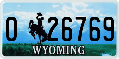 WY license plate 026769