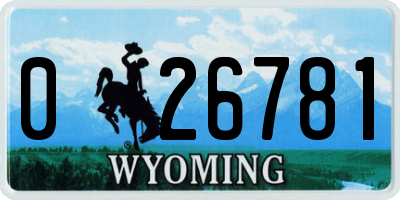 WY license plate 026781