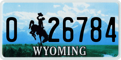 WY license plate 026784